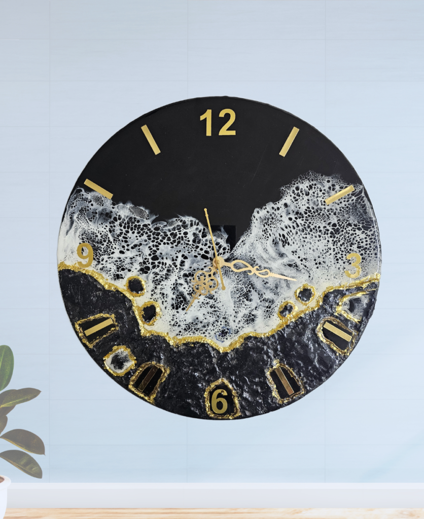 Black Beach Wall Clock