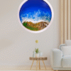 Handmade Resin Ocean Shore Wall Art with Treasure Chest