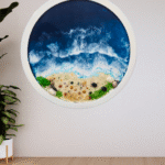 Resin Beach Wall Art with Baby Turtles and Seashells