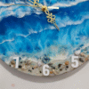 Resin Wall Clock with ocean design for living room decor