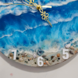 Resin Wall Clock with ocean design for living room decor