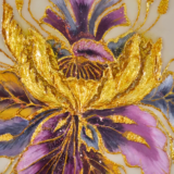 Luxury floral resin wall décor with purple highlights