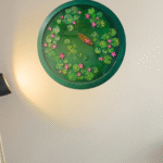 Handmade Resin Lotus Pond Wall Art with Lotus Flowers