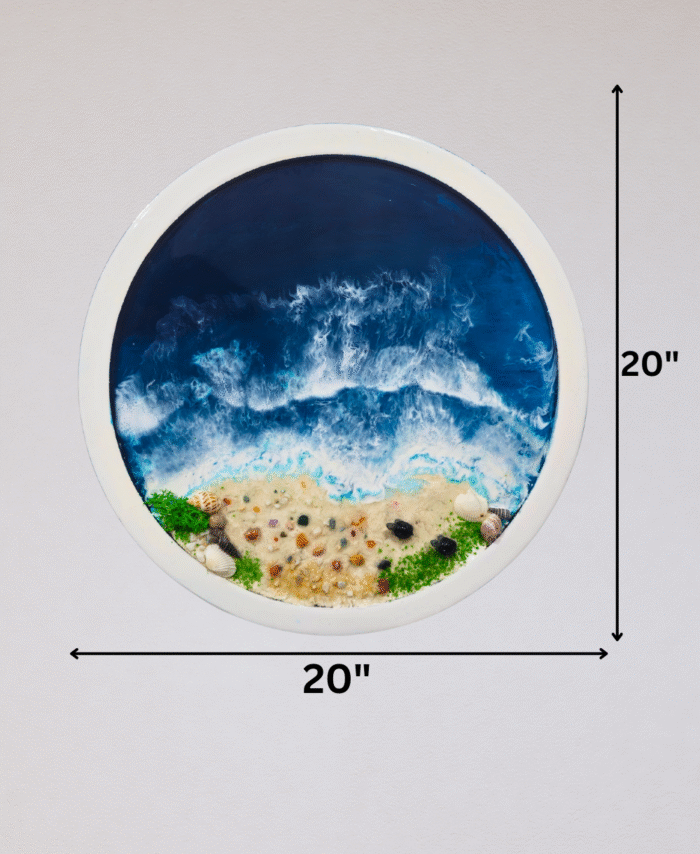 20inch Resin Beach Wall Art with Baby Turtles and Seashells