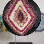 Purple and Gold Geode Resin Art Handmade Wall Decor