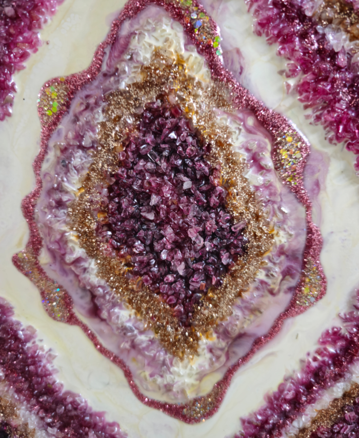 Luxury Resin Geode Painting with Crystals