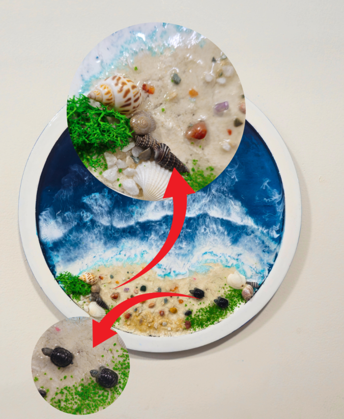 Handmade Resin Ocean Art for Beach House Décor