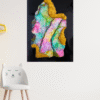 Multicolor Geode Resin Opal Wall Art with Golden Edges