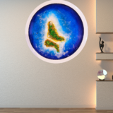 Handmade Resin Island Paradise Wall Art with Waves