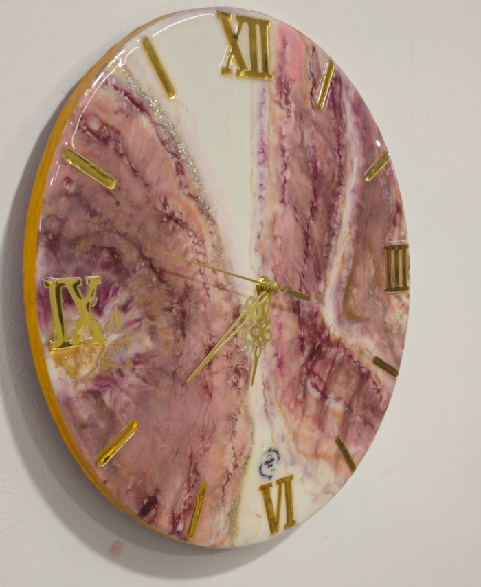 Luxury resin art wall clock for elegant home decor