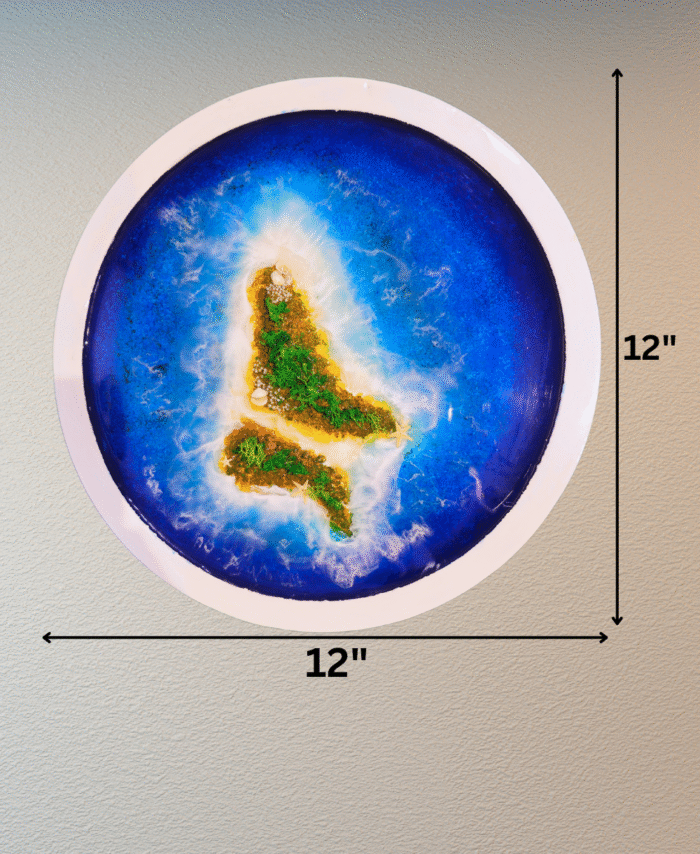 12inch Resin Ocean Wall Art Featuring Tropical Islands