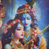 Spiritual Handmade Radha Krishna Wall Hanging