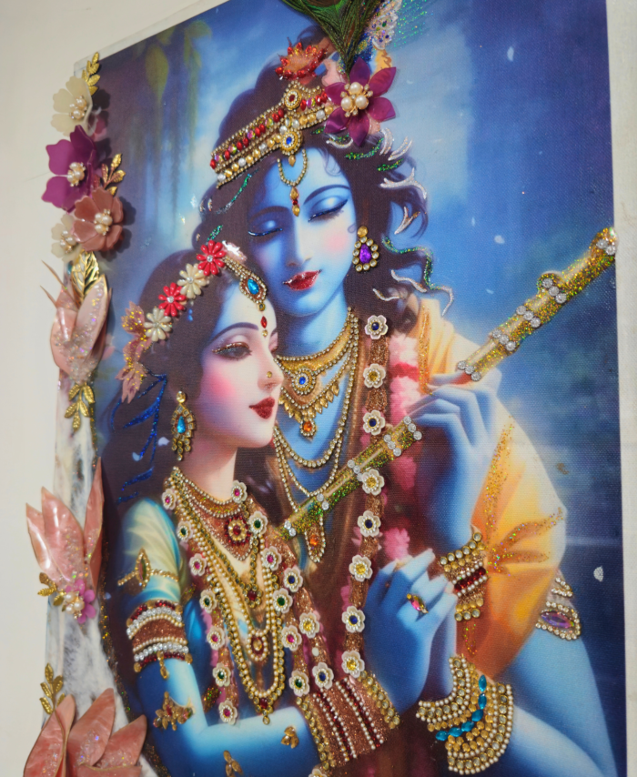 Decorative Resin 3d Wall Painting of Radha Krishna