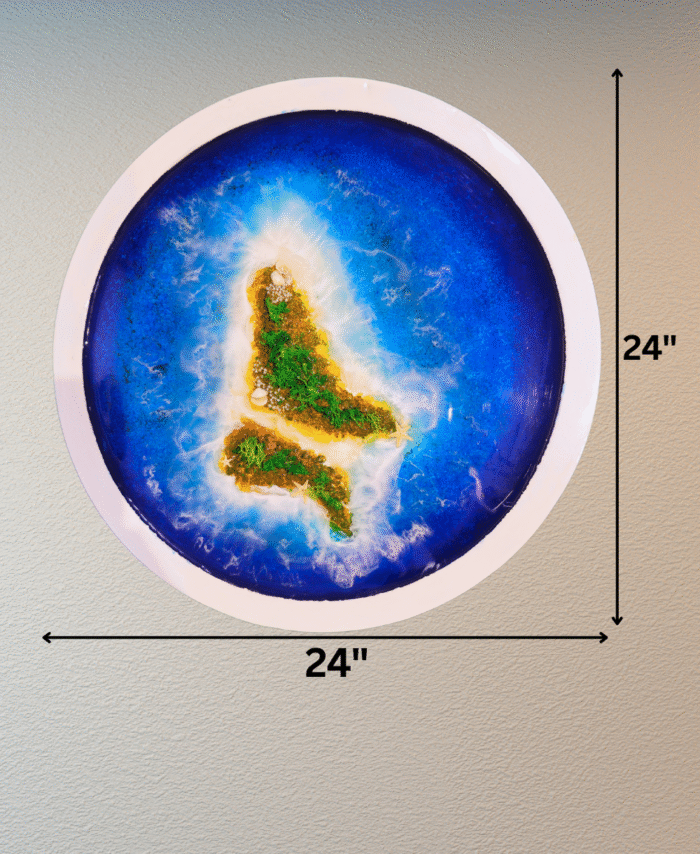 24inch Resin Ocean Wall Art Featuring Tropical Islands