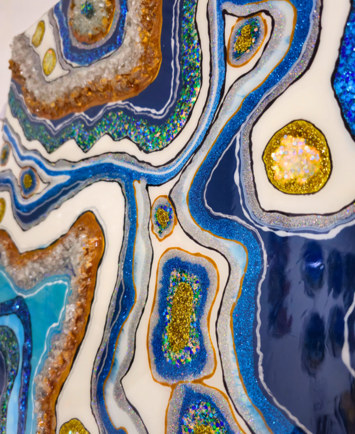 Abstract Resin Artwork Inspired by Geodes