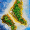 Epoxy Resin Coastal Art with Greenery and Shells