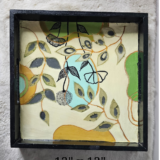 Wooden tray with resin finish and handmade painting