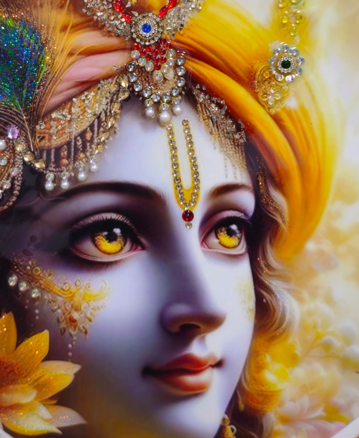 Spiritual Resin Artwork of Lord Krishna