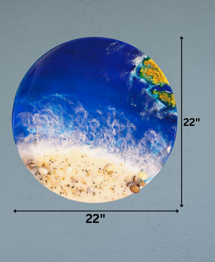 22inch Ocean resin wall art with baby sea turtles and seashells