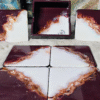 Handmade epoxy resin coaster set for drinks