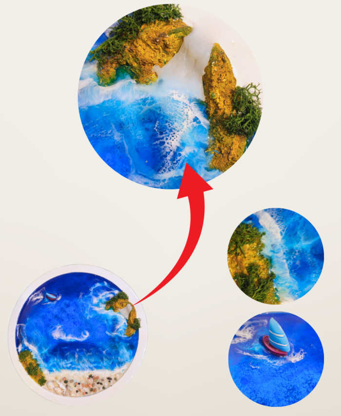 Ocean resin wall hanging with realistic waves