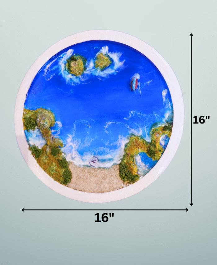 16inch Handmade coastal resin wall décor with shells