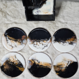 Handmade epoxy resin coasters inspired by ocean theme