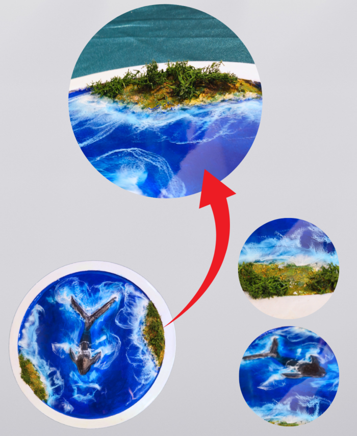 Whale Resin Ocean Wave Artwork for Coastal Interiors