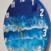 Blue Resin Wall Clock – Beach theme decorative timepiece