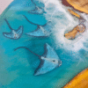 Artistic resin furniture combining wood and ocean resin art