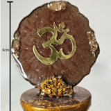 Resin Ganesha dashboard idol with shimmer and stones