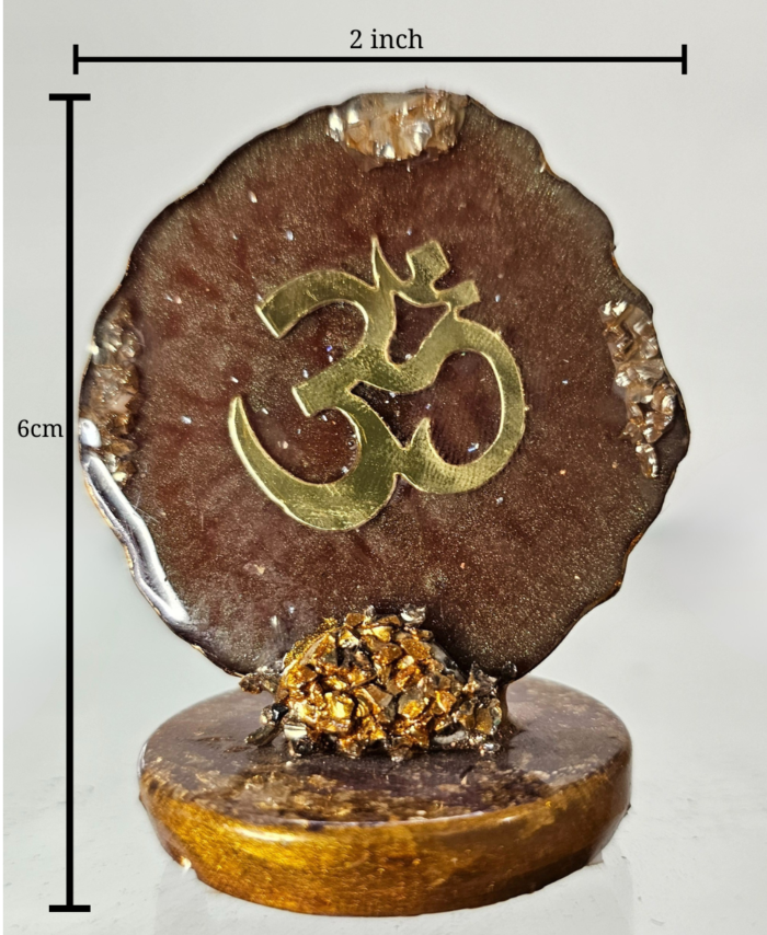 Resin Ganesha dashboard idol with shimmer and stones