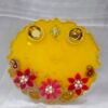 Handcrafted Floral Diya Thali with dual diya holders.