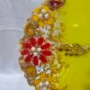 Handmade Pink Diya Thali for Diwali celebrations.