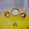 Traditional Golden Diya Plate with intricate floral designs.