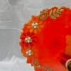 Resin Diya Thali with pearl diya holders and vibrant colors.