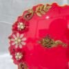 Elegant wedding pooja plate with peacock motif
