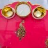 Designer pink festive thali for Diwali and Karwa Chauth