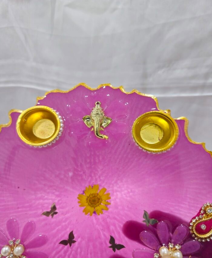 Resin art Ganesh pooja thali for Diwali and rituals