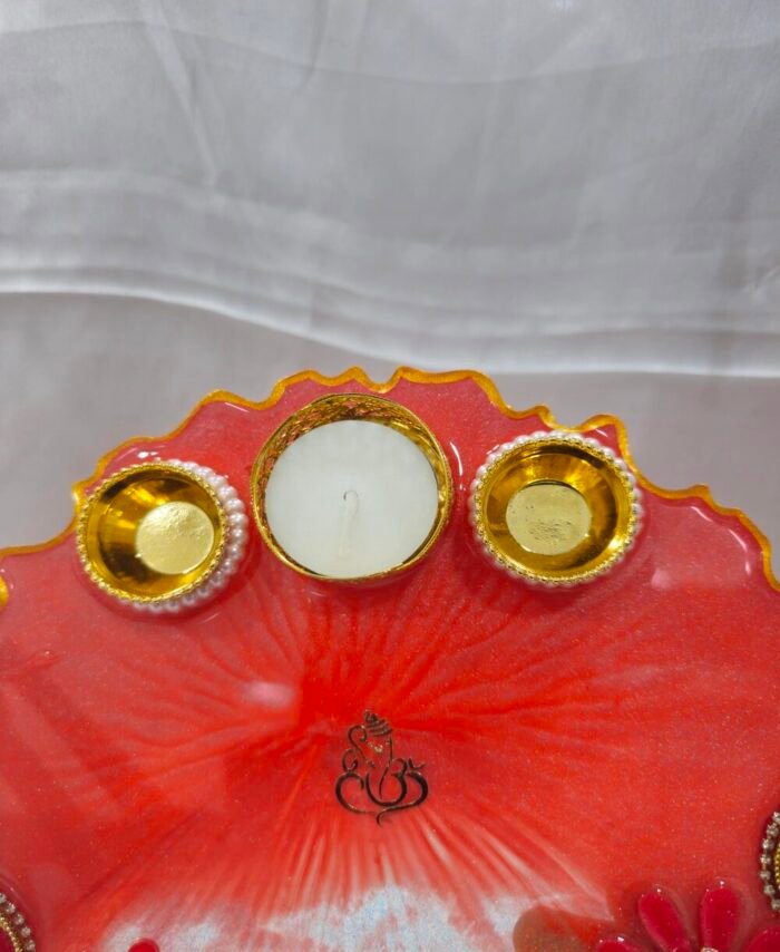 Handmade decorative thali for Diwali, Raksha Bandhan, and rituals