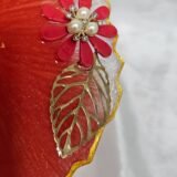Festival resin thali with floral pearl design