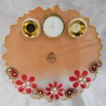 Resin ocean theme pooja thali with whale design