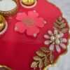 Resin kundan thali with diya holders for rituals