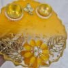 Handmade Diya Plate with Dual Holders for Festivals
