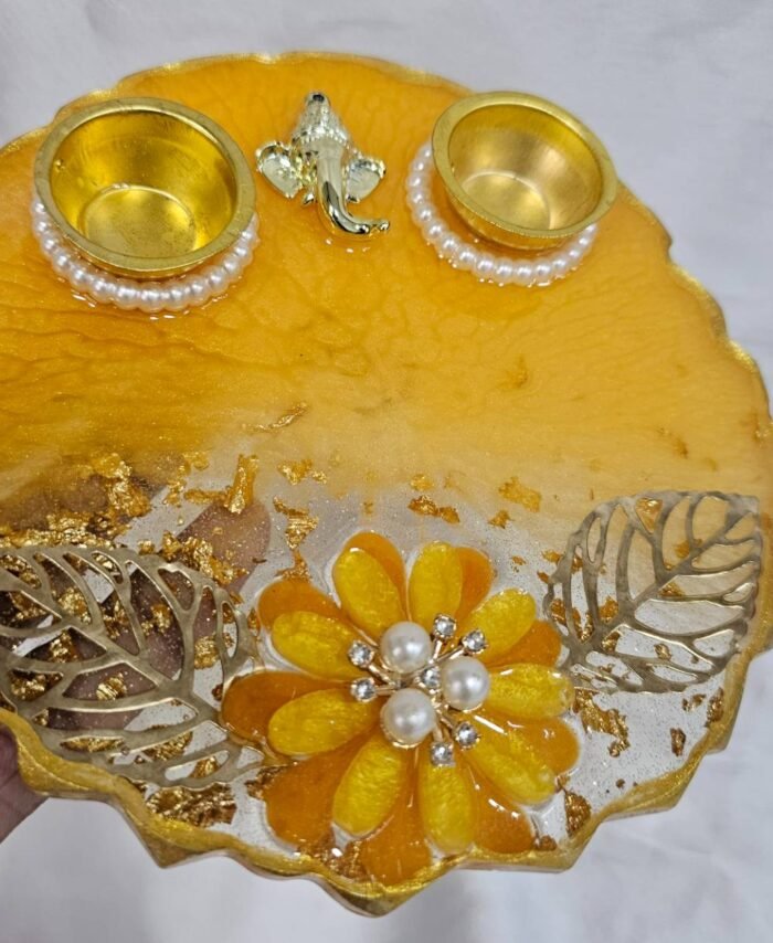 Handmade Diya Plate with Dual Holders for Festivals
