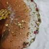 Brown-Golden Resin Plate with Glitter Embellishments