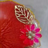 Resin Ganesha Pooja Plate with Pearl Diya Holders