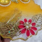 Orange resin thali for Diwali and rituals
