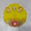 Yellow resin pooja thali with Ganesha idol