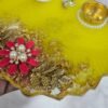 Resin thali with diya holders for rituals